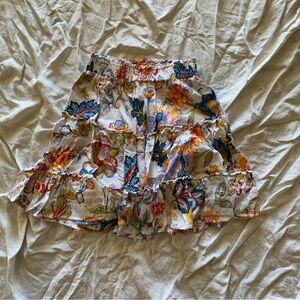 Cynthia Rowley Floral Ruffle Skirt